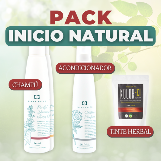 Pack Inicio Natural: Champú + Acondicionador + Tinte vegetal
