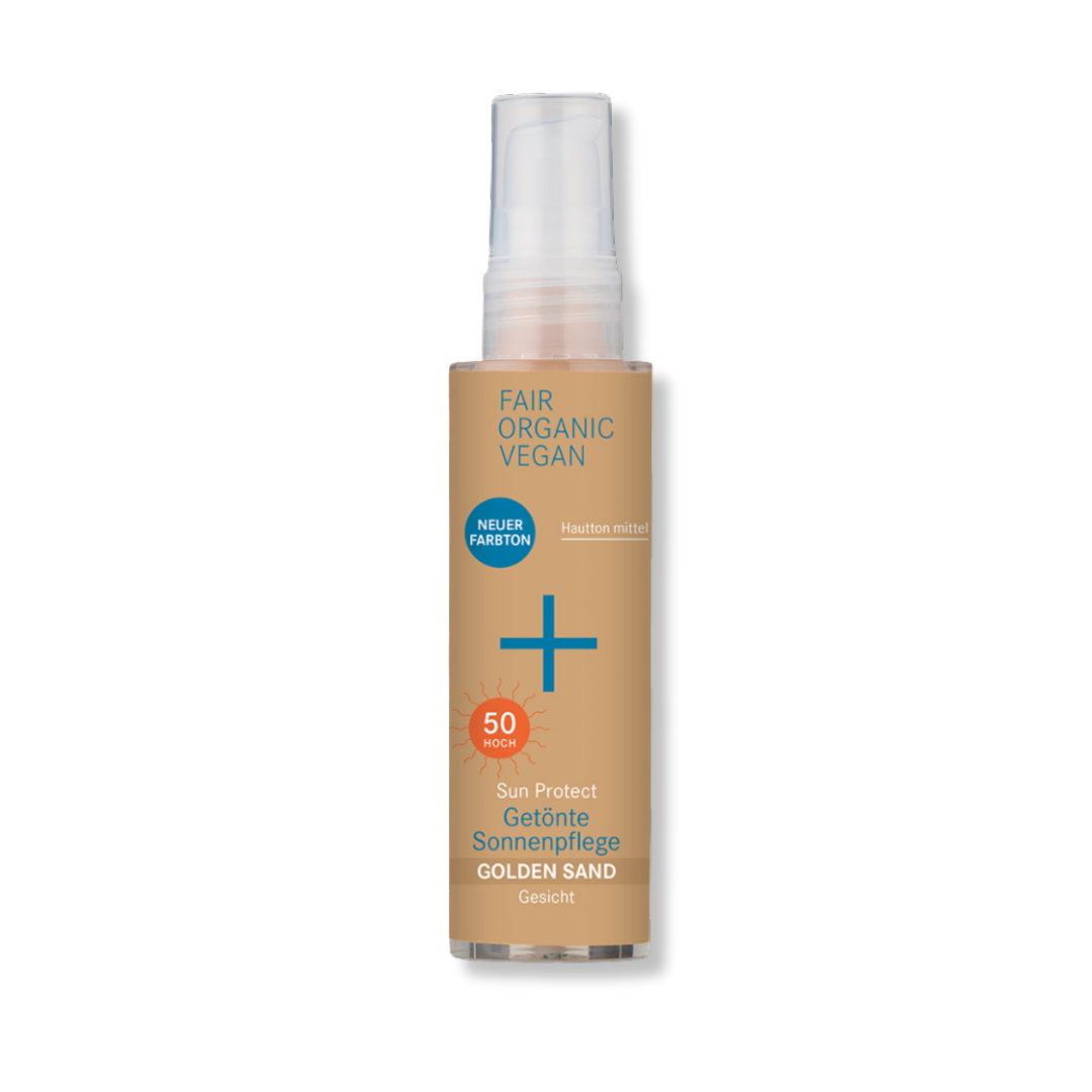 Crema Solar Facial + Color Dorado SPF50